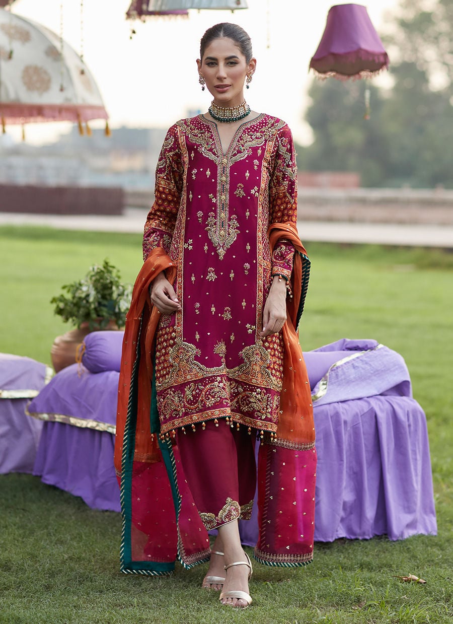 Maroon Mehndi Kurta