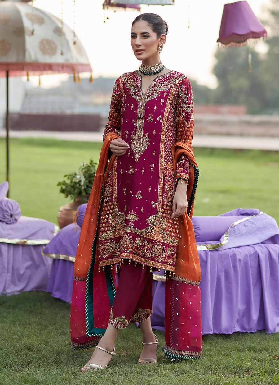 Maroon Mehndi Kurta