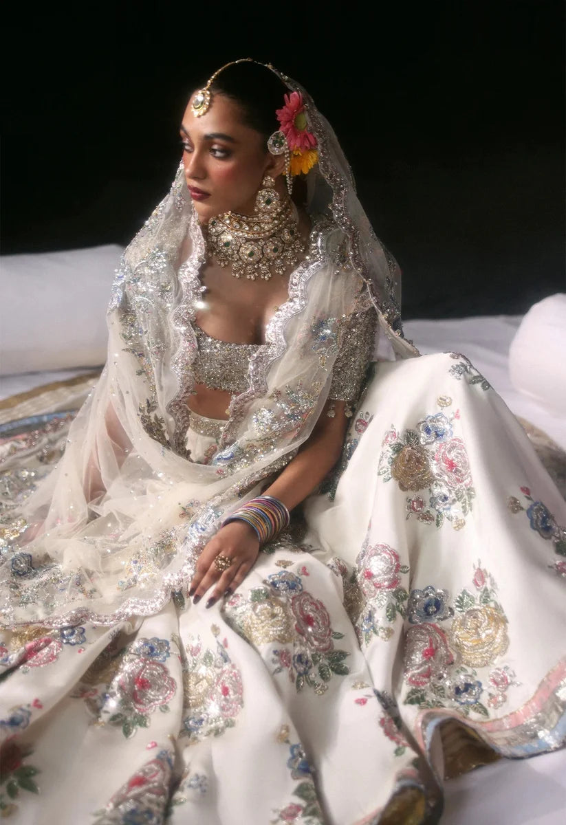 Hussain Rehar Luxury Raw Silk Embroidered 3Pc Suit