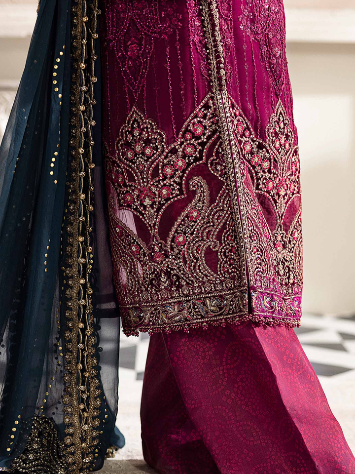 3 Piece Unstitched Embroidered Chiffon Suit