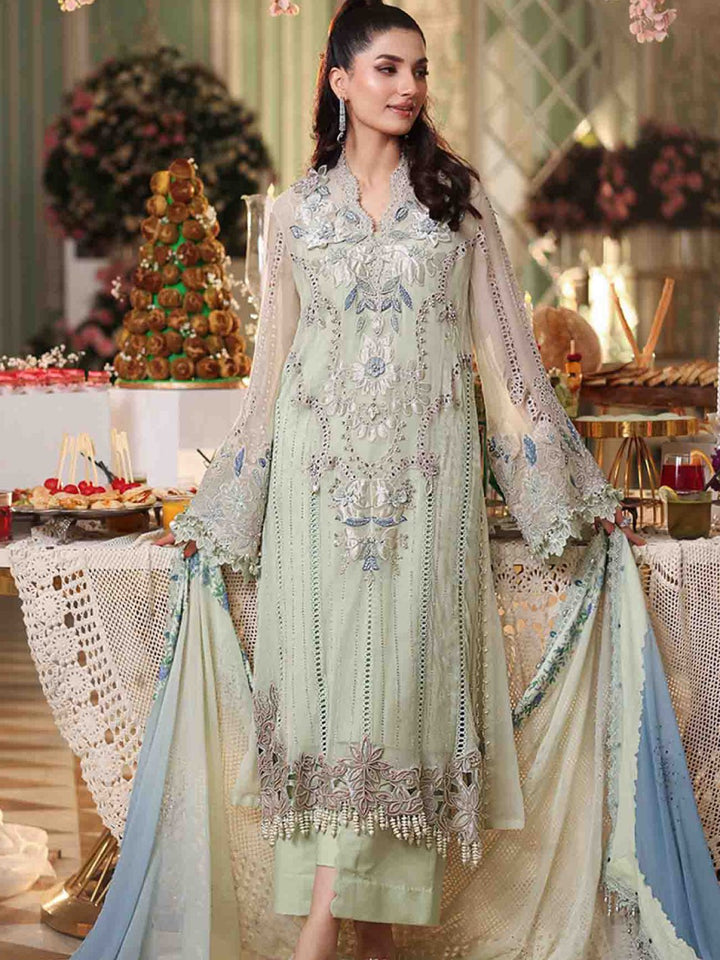 Tea Affair By Maria B Unstitched Chiffon Embroidered 3 Piece Suit