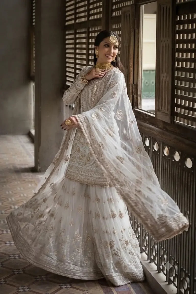 Erum khan White Gharara