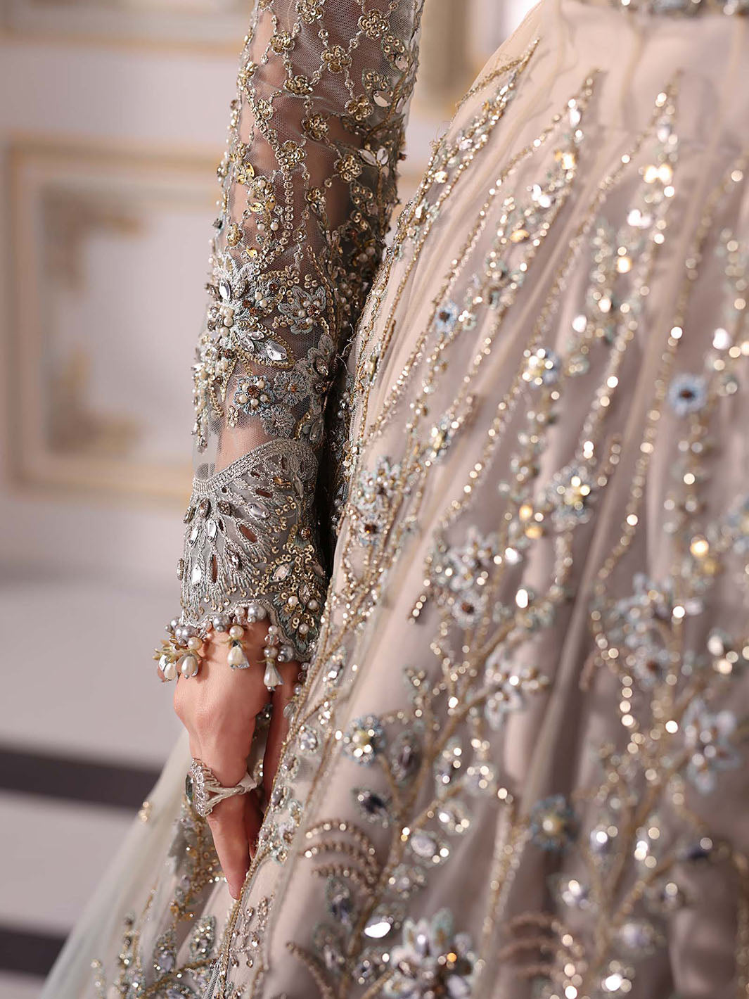 3 Piece Unstitched Embroidered Net Suit Maria b_