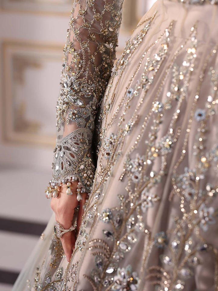 3 Piece Unstitched Embroidered Net Suit Maria b_