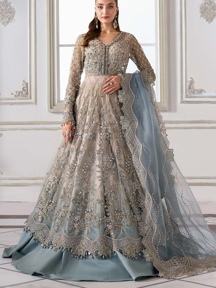 3 Piece Unstitched Embroidered Net Suit Maria b_
