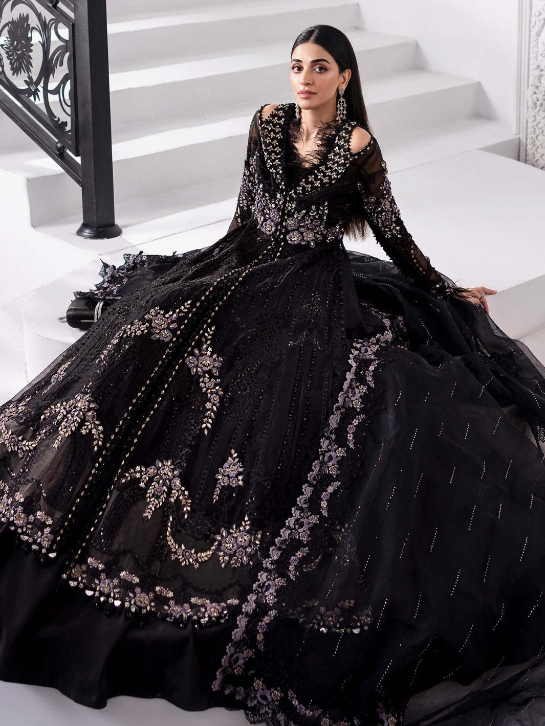 Embroidered organza Suit  Maria b