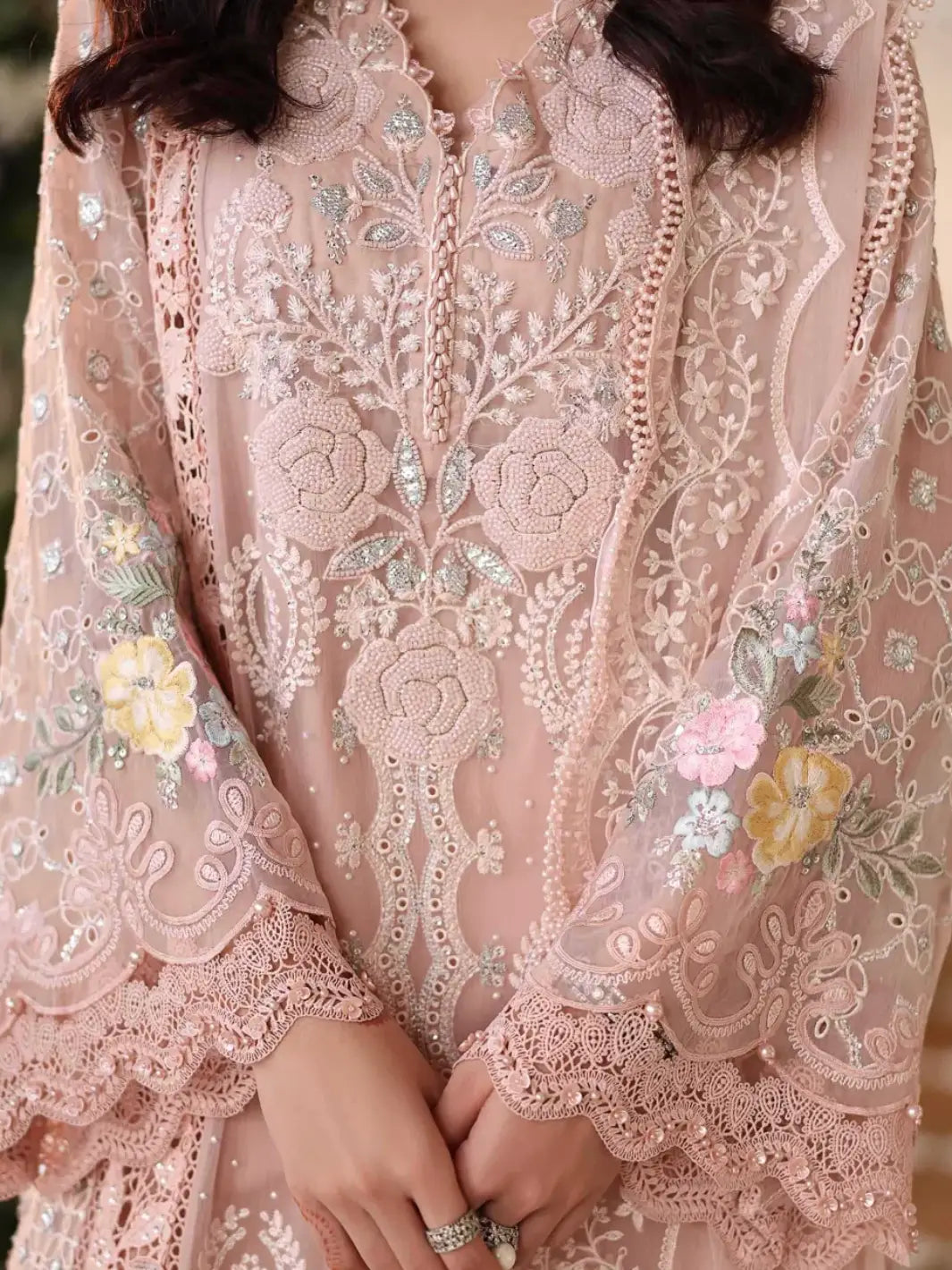Maria B Embroidered Chiffon Suit